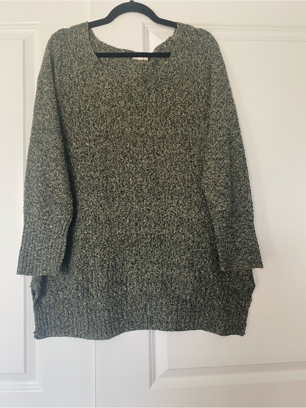 LA MIEL Olive Marled Scoop Neck Sweater